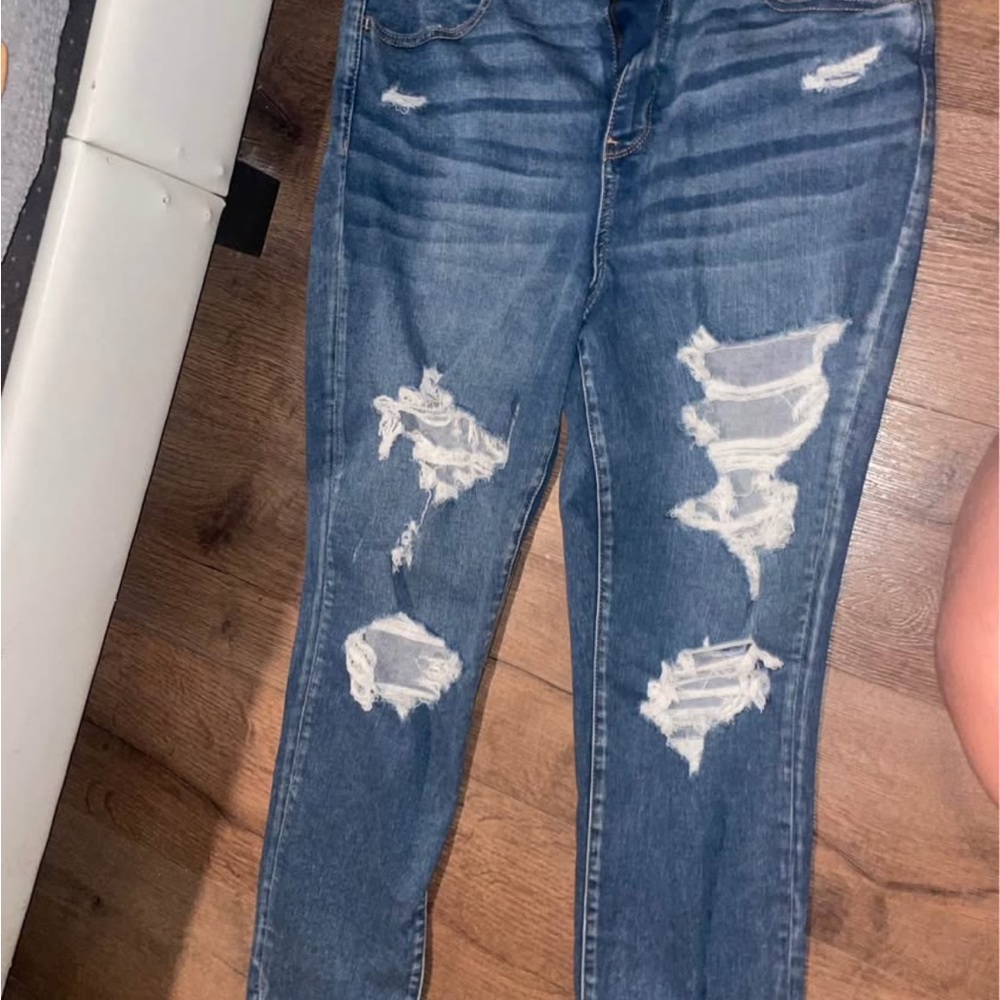 American Eagle Outfitters Ripped Blue Skinny Jeans